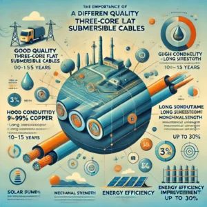 Three core flat submersible cable top quality manufacturer 